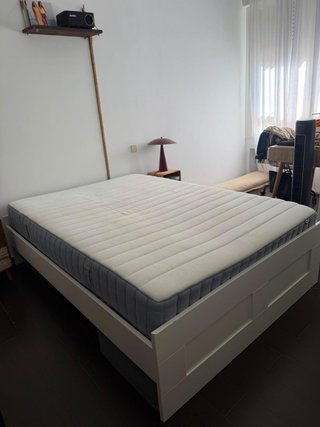 Cama Ikea MALM y colchon 1.40m Blanca