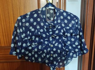 Blusa gasa lunares manga corta