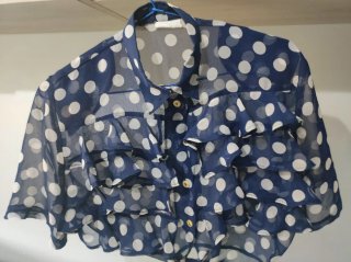 Blusa gasa lunares manga corta