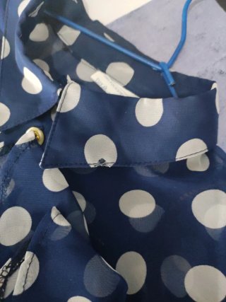 Blusa gasa lunares manga corta