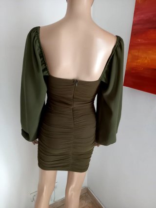 Abito donna verde manica lunga