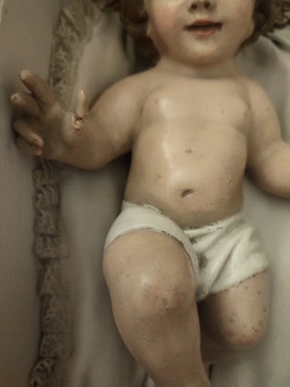 Antiguo niño Jesús, Dios. Navidad, Belén.