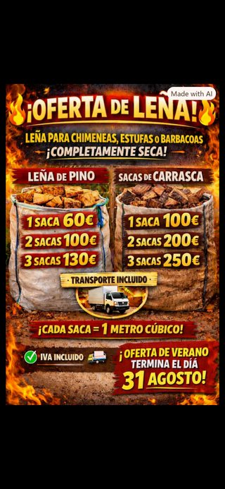 Oferta Leña Seca Chimenea/Estufa/Barbacoa