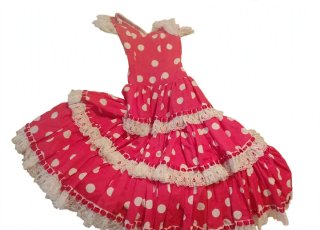 ‼️Traje de sevillana S/M rojo lunares blancos‼️