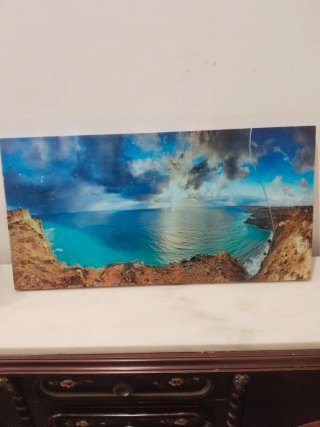Cuadro paisaje mar acantilados