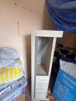 Mueble auxiliar madera y cristal