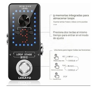 Pedal Looper para Guitarra-LEKATO-LOOP STAGE.