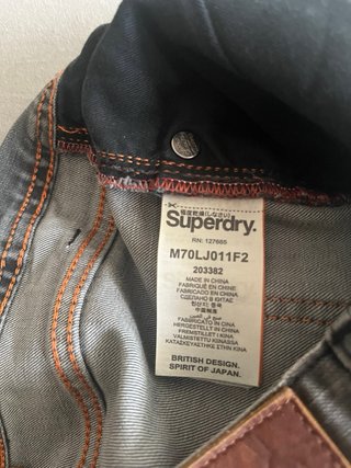 Superdry Vaqueros Gris Talla 36W-34L