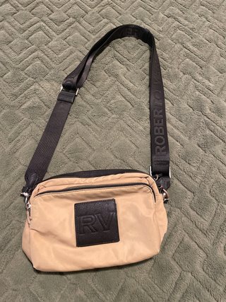 Bolso bandolera Roberto Verino beige y negro