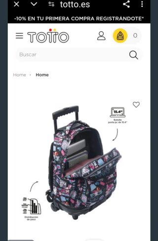 Mochila Totto Renglones-Misato con ruedas.