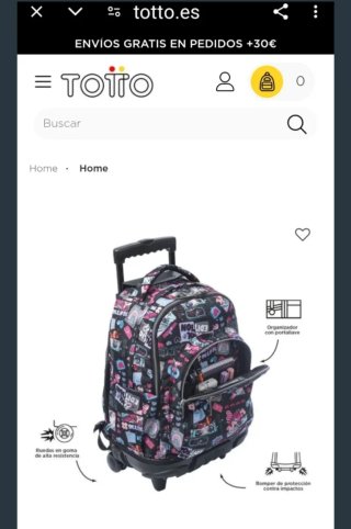 Mochila Totto Renglones-Misato con ruedas.