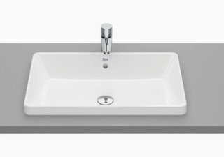 Lavabo Roca The Gap Square sobre encimera porcelan