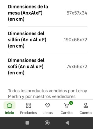 Conjunto de jardín Manhattan 4 personas.Oferta.