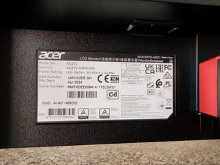 Acer KG272 S3 27” Gaming Monitor 180Hz Come Nuovo