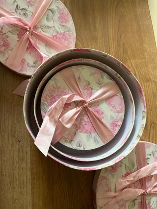 3 Cajas Decorativas Florales Rosas