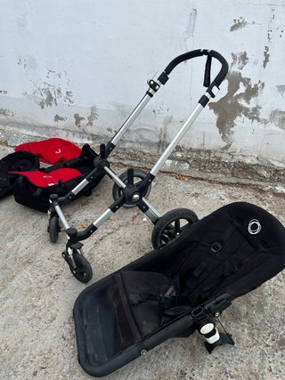 Bugaboo Cameleon 3 capazo y silla rojo/negro