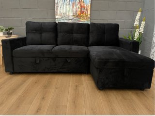 Sofá cama negro de tela