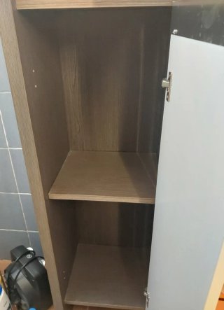 Armario auxiliar baño madera blanco y negro