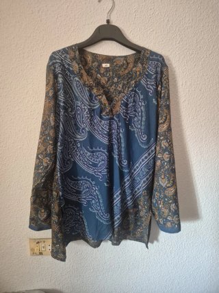 Vestido de Playa Estampado Azul Talla M/L