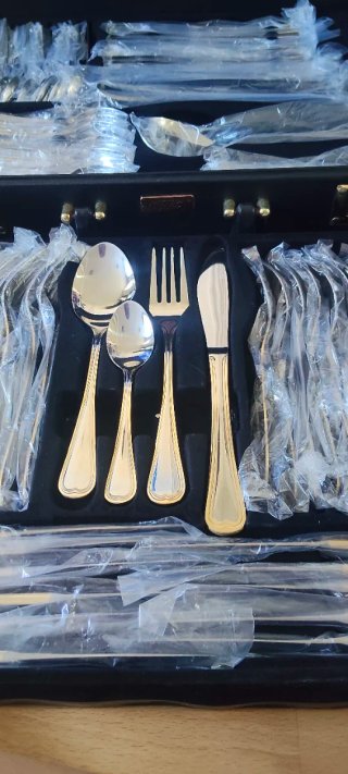 Set di posate CRC Solingen Germania Argento e Oro