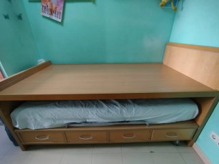 Cama nido doble + 4 cajones + 2 colchones gratis.