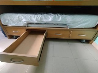 Cama nido doble + 4 cajones + 2 colchones gratis.