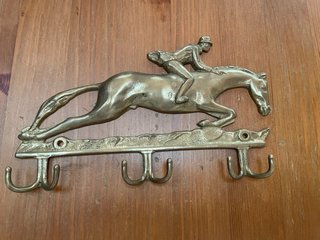Colgador Bronce Vintage Jinete y Caballo