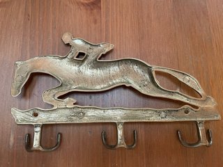 Colgador Bronce Vintage Jinete y Caballo