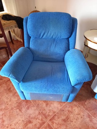 Sillón azul de tela No envios