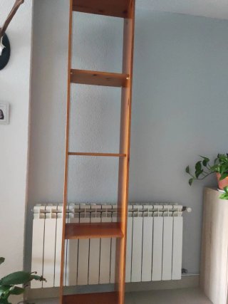 Estantería de madera de pino alta,color miel