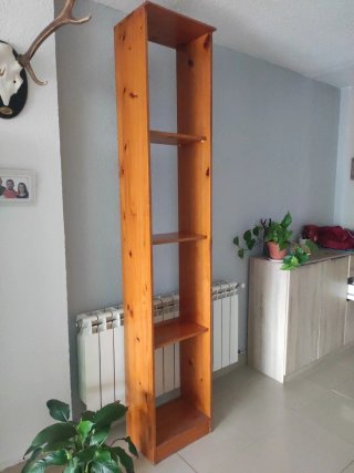 Estantería de madera de pino alta,color miel