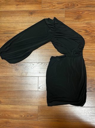 Vestito monospalla nero asimmetrico tg M