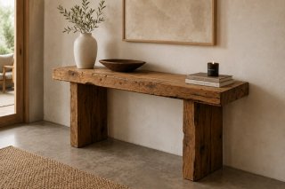 Consola rústica madera maciza 10cm grosor