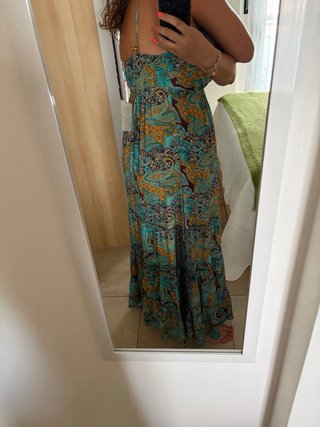 Vestido de seda turquesa - Con etiqueta -
