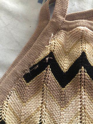Top Mango Zigzag Beige Multicolor