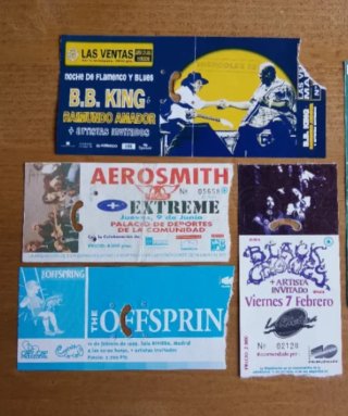 5 Entradas antiguas de conciertos