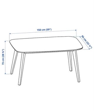 Mesa Comedor IKEA Blanca/Madera 150x85