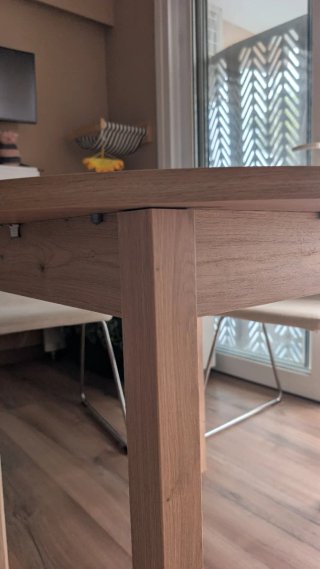 Mesa redonda extensible de madera