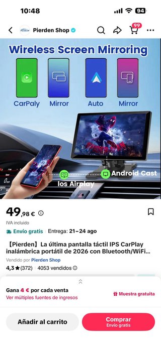 Pantalla Táctil Coche Universal