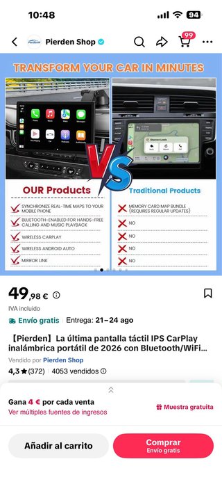 Pantalla Táctil Coche Universal