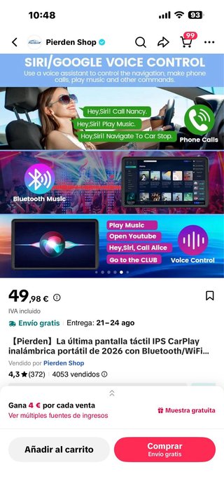 Pantalla Táctil Coche Universal