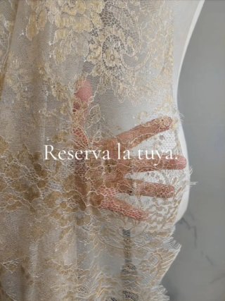 Mantilla Novia Beige y Dorada