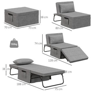 Cama plegable multifuncional 4 en 1 con Reclinació