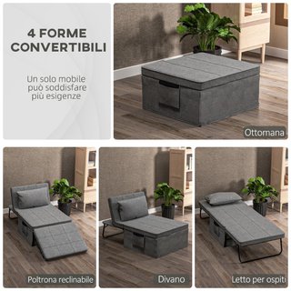 Cama plegable multifuncional 4 en 1 con Reclinació