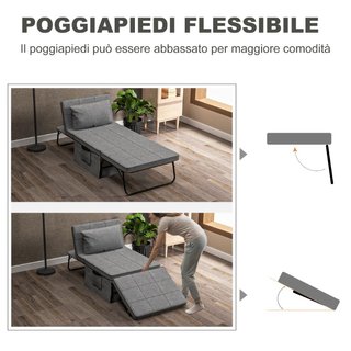 Cama plegable multifuncional 4 en 1 con Reclinació