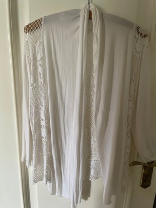 Chaqueta Algodón Blanca Crochet