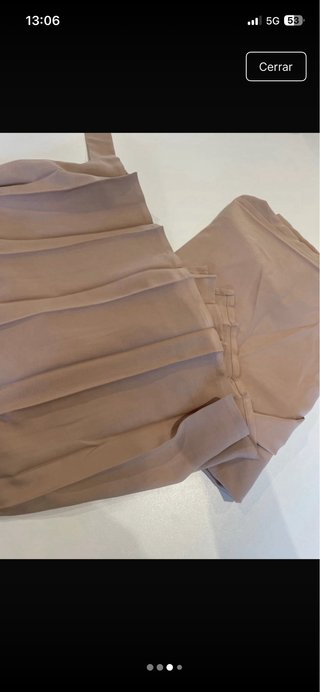 Conjunto pantalón palazzo y sobrefalda plisada S