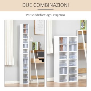 Libreria Scaffale porta CD set 2 Pezzi a 12 Ripian