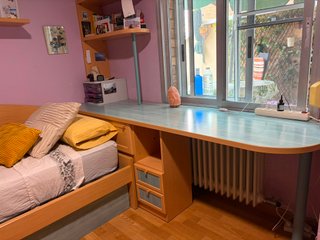 Cama nido + mesa + estanterías