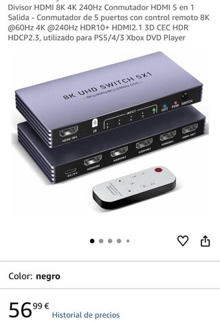Conmutador HDMI 5x1 8K UHD